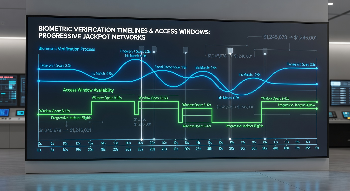 Detailed chart showing biometric timeline mapping against progressive jackpot access windows on portable devices