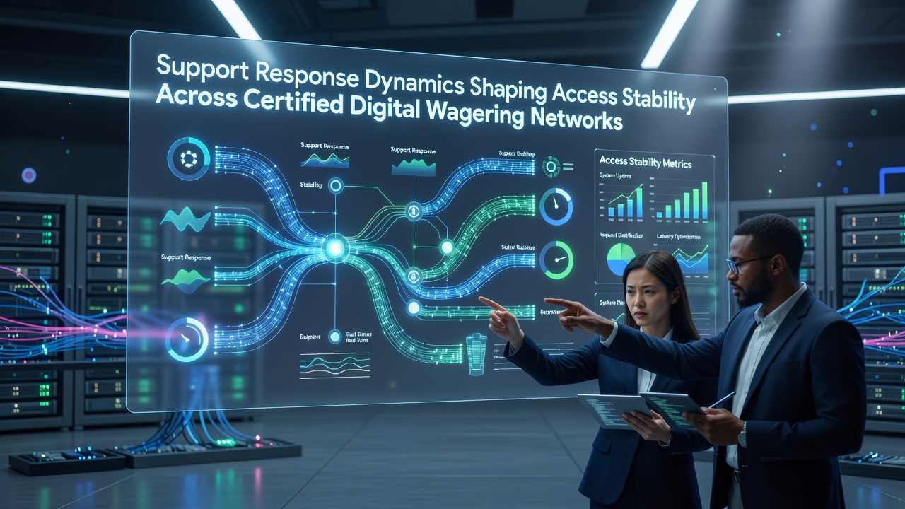 Dashboard displaying real-time support response metrics for certified digital wagering platforms